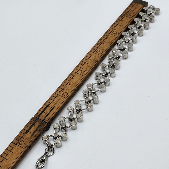 Stunning Rhinestone studded silver bracelet. Photos say it all! - Picture 6 of 6